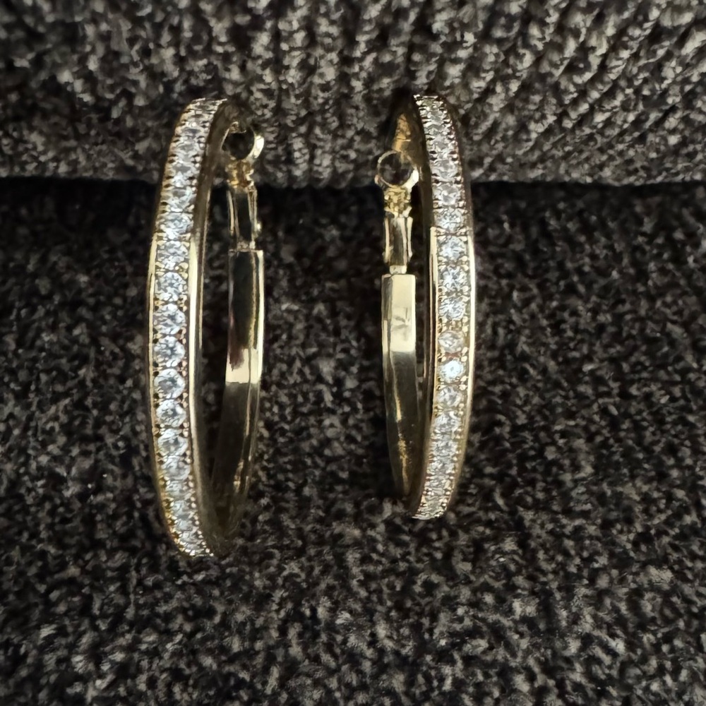 OOOPEL Gold plated sterling silver hoops 1 1/2 inch